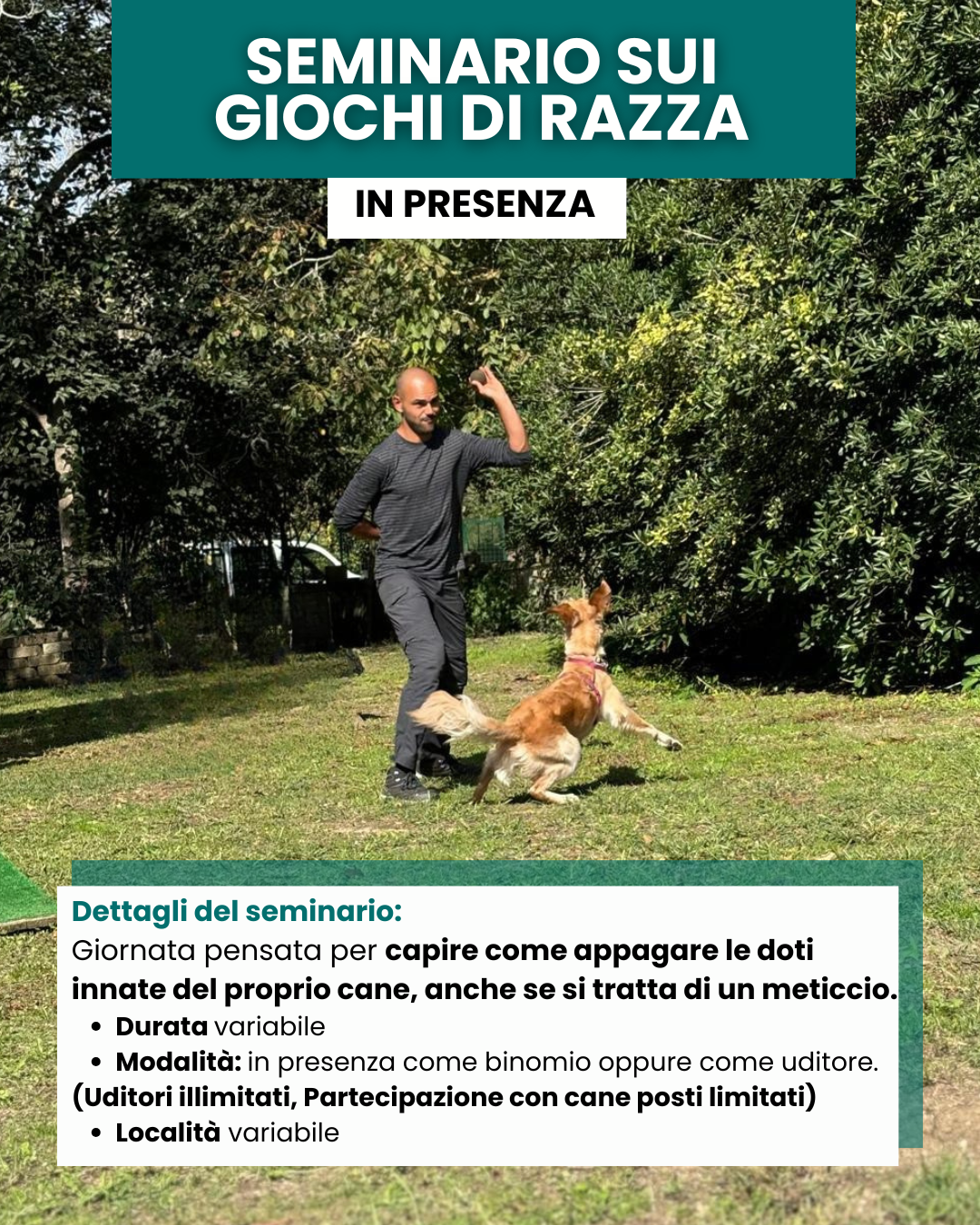 Seminario cinofilo sui giochi di razza